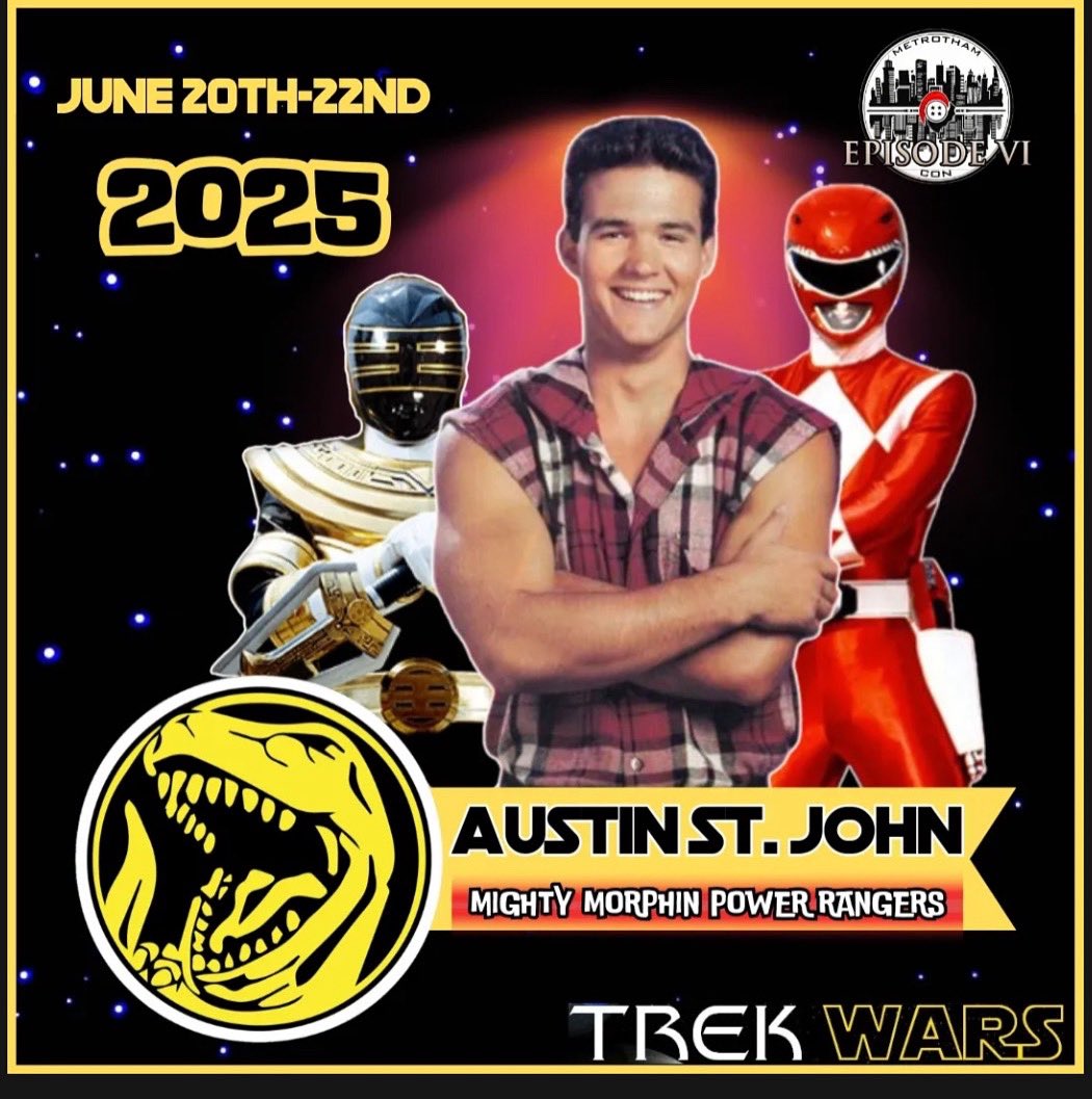 ASJAustin's tweet photo. Georgia & Tennessee! Meet me in Dalton, GA this weekend! I’ll be there Saturday & Sunday just outside of Chattanooga to hear your stories, shake hands, and sign autographs with YOU! https://t.co/saIie9IZMZ #powerrangers #mmpr #ogredranger https://t.co/iT7wZ6yn2f