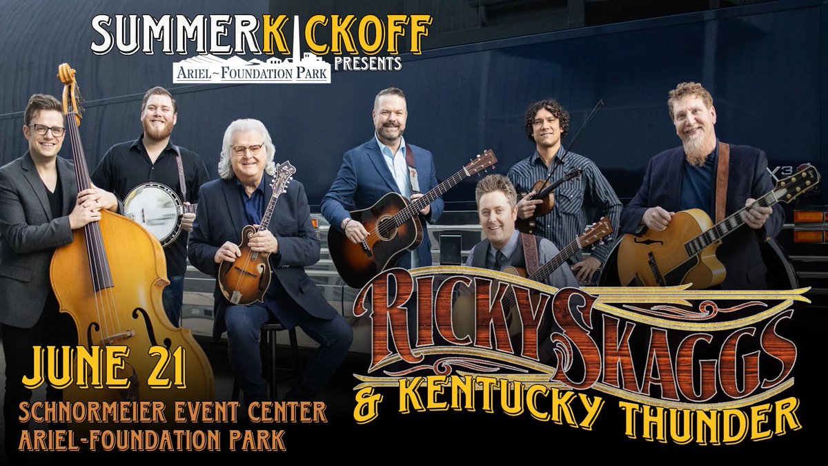 Ricky Skaggs (@rickyskaggs) on Twitter photo Ricky Skaggs, a 15-time Grammy Award winner, is set to perform at Ariel-Foundation Park on June 21, 2025. The event marks the Summer Kickoff and will feature Skaggs' signature bluegrass sound alongside his band, Kentucky Thunder. - <a href="/mountvernonnews/">Mount Vernon News</a> mountvernonnews.com/stories/673149… Ricky Skaggs, a 15-time Grammy Award winner, is set to perform at Ariel-Foundation Park on June 21, 2025. The event marks the Summer Kickoff and will feature Skaggs' signature bluegrass sound alongside his band, Kentucky Thunder. - <a href="/mountvernonnews/">Mount Vernon News</a> mountvernonnews.com/stories/673149…