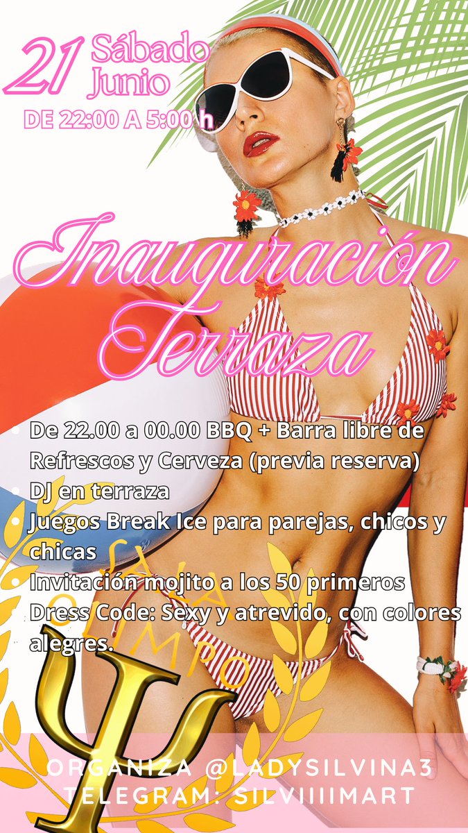 🔥¡Este sábado 21 estrenamos la Terraza de Verano en OLIMPO!
BBQ de 22:00 a 00:00
Mojitos de bienvenida a los 50 primeros 
Juegos rompehielos
House y ambientazo en un entorno único 
Info y reservas <a href="/Susi21061833/">Lady Silvina</a>