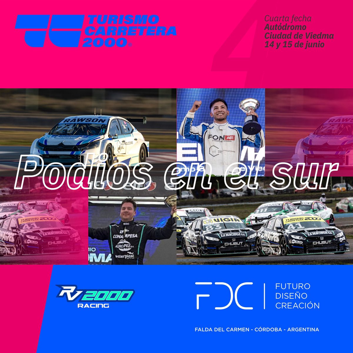 Pasó la cuarta fecha de la temporada del Turismo Carretera 2000 y fuimos protagonistas con un doble podio con los terceros puestos de Mario Valle el sábado y Berni Llaver el domingo. 
.
#FDC #futuro #diseño #creacion