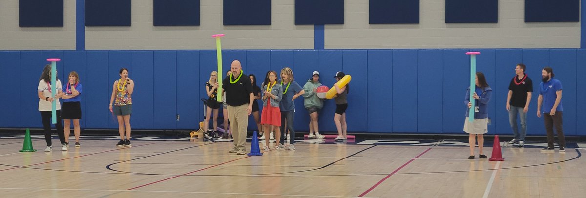 During the final days of the school year, South Park Middle School held a fun assembly! The Spring sports were recognized, Mrs. Ruscitto was honored as she retires after 20 years as SPMS Librarian and there was a Summer-themed staff relay. #SPSoars