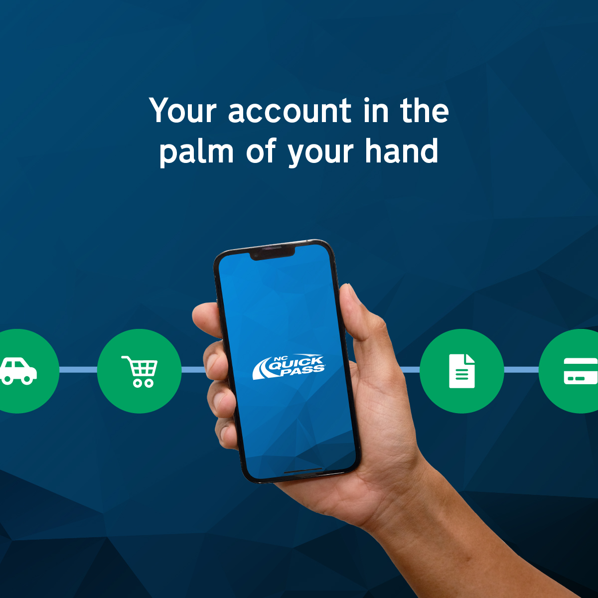 NC_QuickPass's tweet photo. Manage your account, set #HOV status, add new vehicles and order new transponders with the #NCQuickPass app.
The whole NC Quick Pass experience in the palm of your hand.
Visit https://t.co/ORqib905pF to get started. https://t.co/THVQMXx4KO