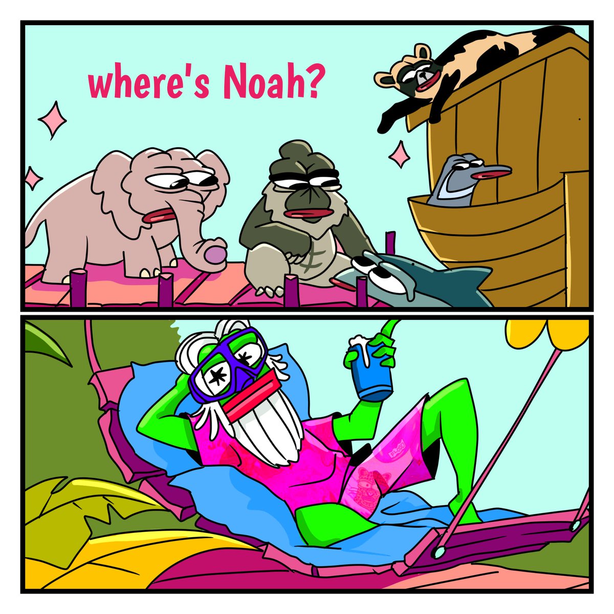 While the animals stress on deck, Noah’s out here chilling in full degen mode.

The ARK sails soon. <a href="/AbstractNOAH/">NOAHS ARK 🚢 ✳️</a>
