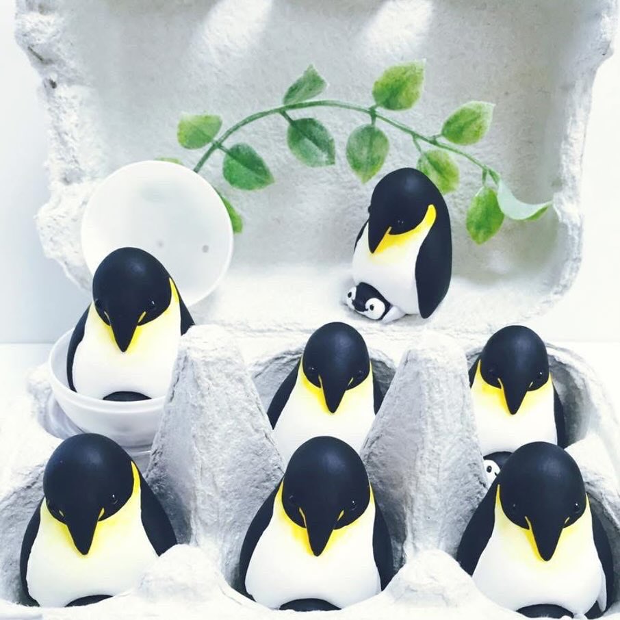 昭和レトロ ペンギン親子のぬいぐるみ (日本製 中島製作所)