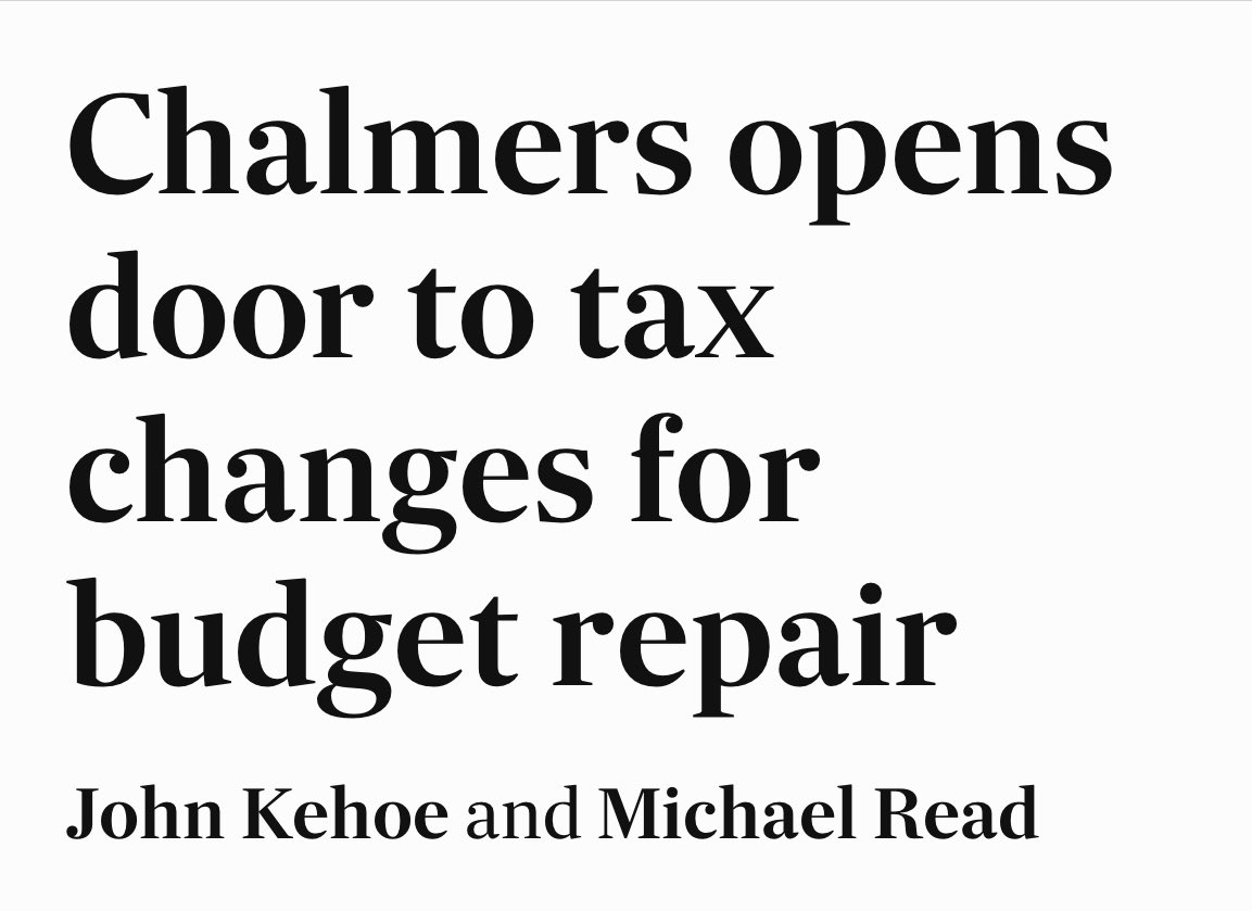 This is a very positive sign from the Govt. 

Tax reform is critical for productivity and sustainability, but also for intergenerational equity and the energy transition.