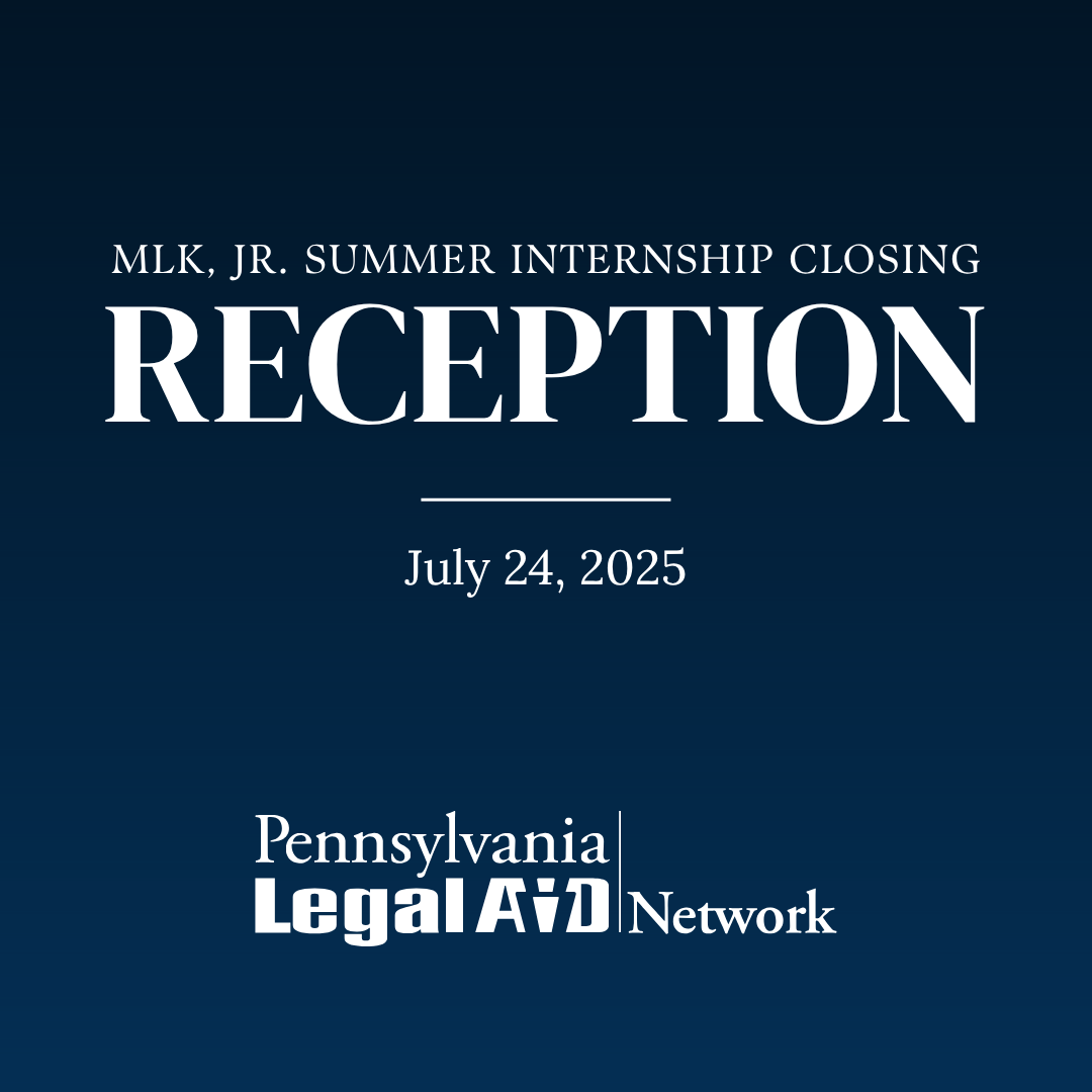Come celebrate the law students dedicating their summer to advancing justice in communities across Pennsylvania! Join us in Harrisburg on July 24 at 5:00 PM for the MLK Jr. Summer Internship Closing Reception.

To register, visit: bit.ly/MLKInterns25