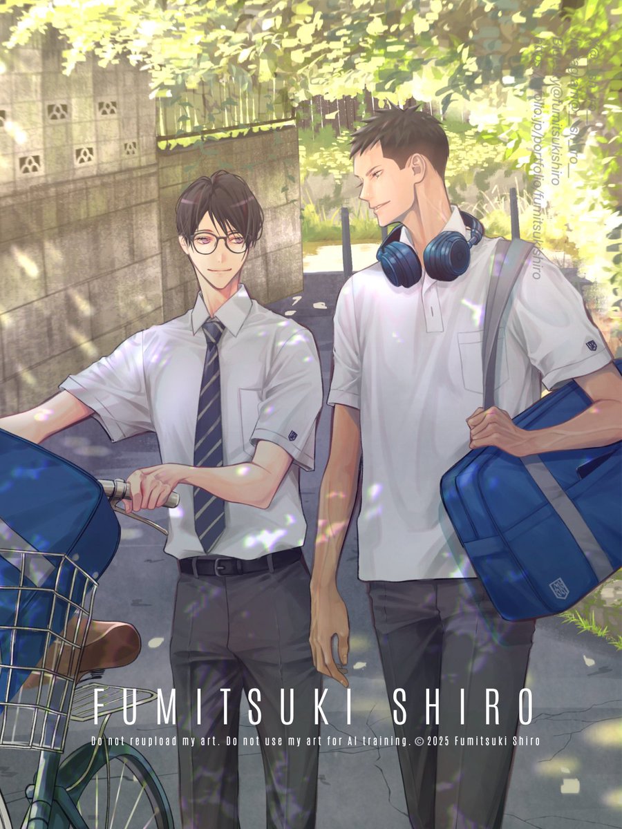 __sh_iro__'s tweet image. 次の曲がり角まで
#創作BL
小さい頃から僕に懐いてる年下の幼馴染がすくすく育ってあっという間に僕の身長を追い抜いたら定番だけど本当に最高