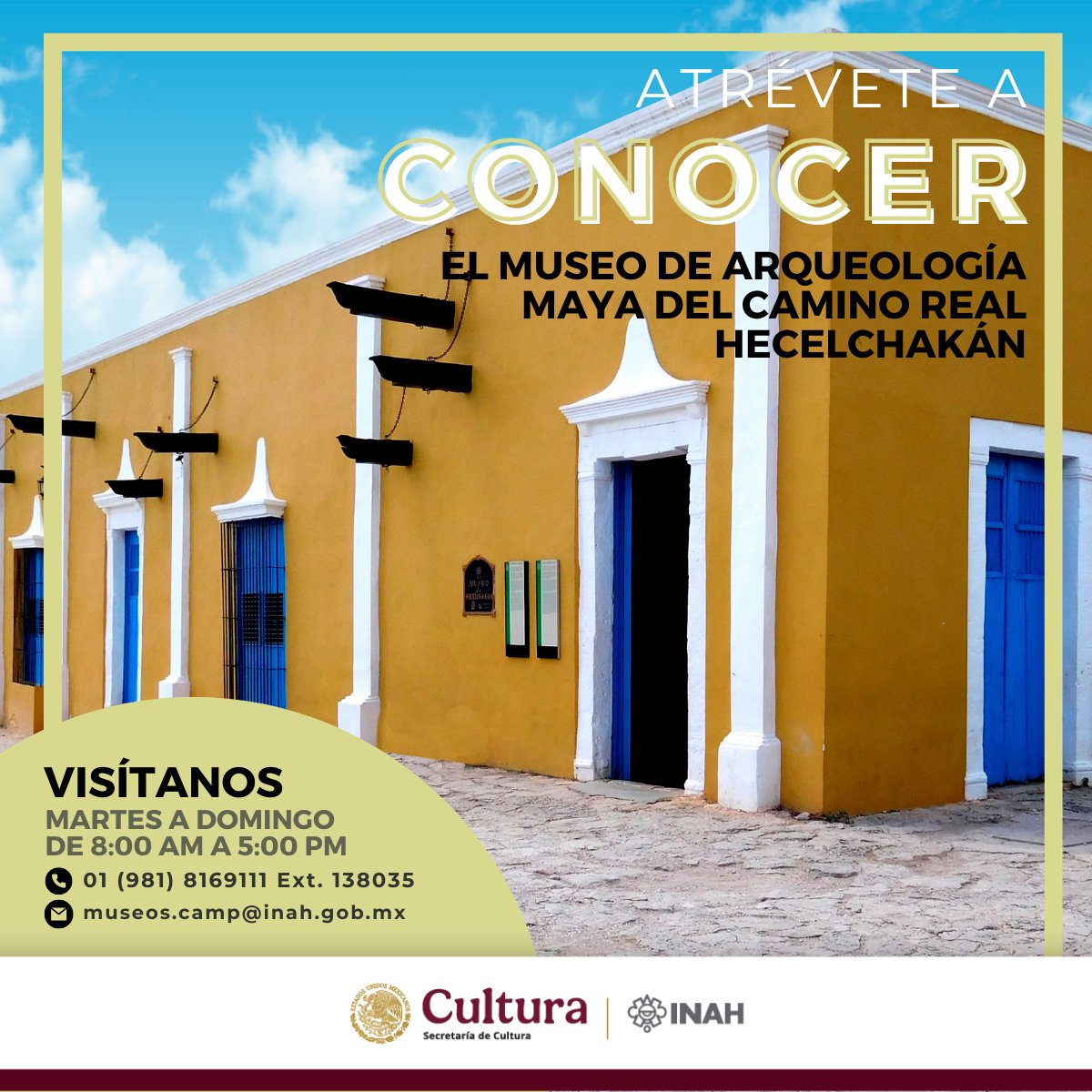 inahcampeche's tweet image. Conoce el Museo de Arqueología Maya del Camino Real Hecelchakán👣😎
Te esperamos de martes a domingo de 8 a 17 h 📸

#CentroINAHCampeche #MuseosINAH #MAH #40añosinahcampeche