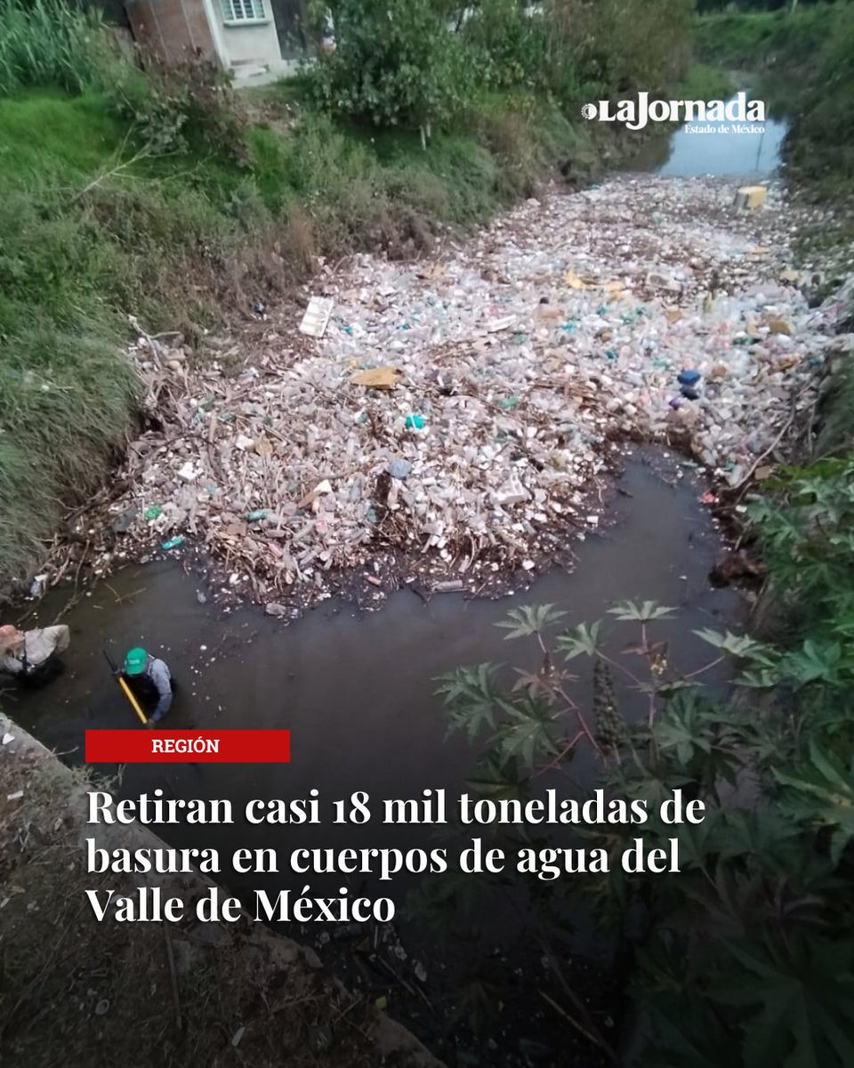 Conagua ha retirado casi 18 mil toneladas de basura de ríos, canales y presas en lo que va de 2025, como parte de las acciones preventivas frente a la temporada de lluvias en el Valle de México.
 lajornadaestadodemexico.com/conagua-retira…