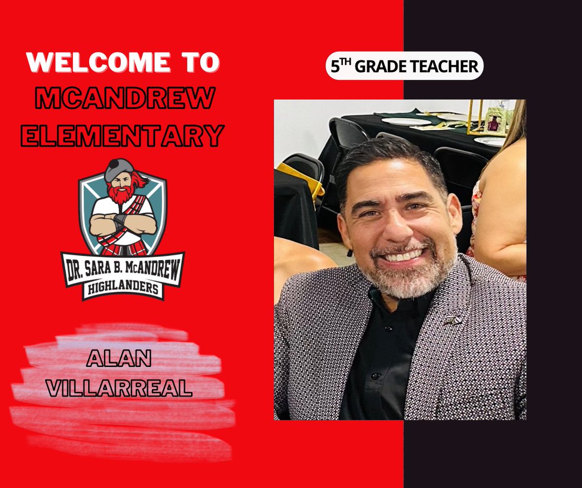 McAndrew Elementary (@nisdmcandrew) on Twitter photo 🍎 Please join us in giving a big welcome to our new 5th grade teacher @MrVMcAndrews, his enthusiasm for learning and dedication to students will make a wonderful impact in our classrooms. We're so glad to have him at <a href="/NISDMcAndrew/">McAndrew Elementary</a> 📚✨ #TeamHighlanders #GrowingLeaders🌱 🍎 Please join us in giving a big welcome to our new 5th grade teacher @MrVMcAndrews, his enthusiasm for learning and dedication to students will make a wonderful impact in our classrooms. We're so glad to have him at <a href="/NISDMcAndrew/">McAndrew Elementary</a> 📚✨ #TeamHighlanders #GrowingLeaders🌱