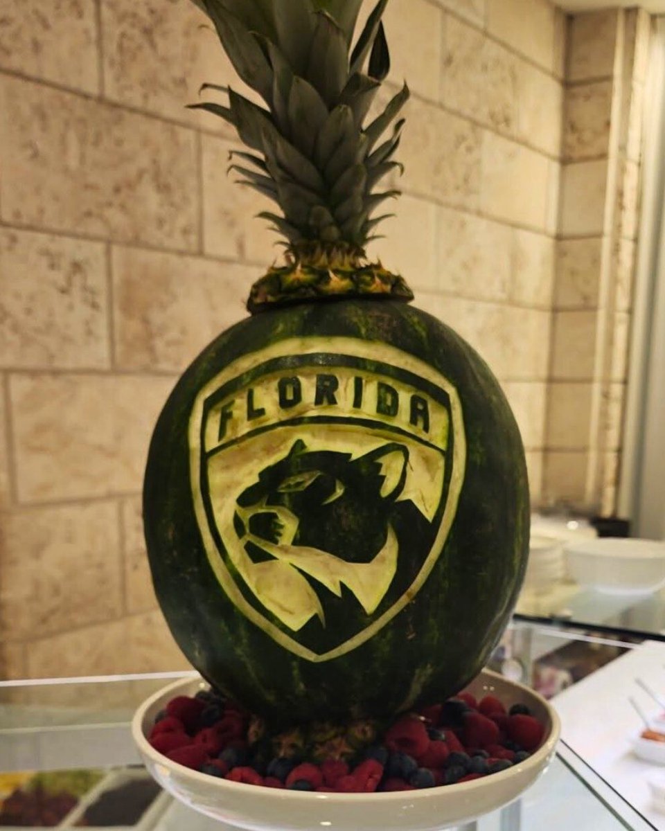 Chef Roblyn did it again — a watermelon masterpiece with a pineapple crown and berry base, crafted to cheer on the <a href="/FLPanthers/">Maria Hess</a> as they chase the <a href="/StanleyCup/">The Stanley Cup</a> in Game 6. Full of lycopene and hydration, it’s a healthy tribute to a championship run.