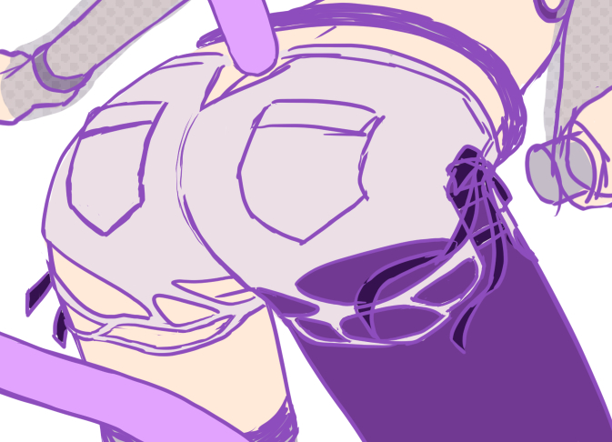 kyo_se's tweet image. ラフでかわいいおちりが描けました
（この後髪で隠れる）