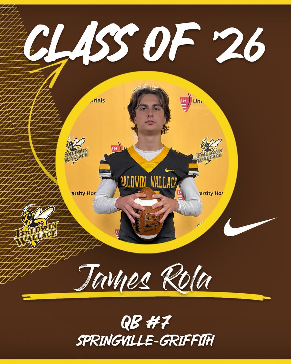 James Rola (@jamesrola07) on Twitter photo Thank you, Baldwin Wallace football, for the 2026 offer! Look forward to getting back on campus this fall! #FirstSwarm 🏈 <a href="/JoshILO9/">Coach Josh Aiello</a> <a href="/AndrewCregan16/">Andrew Cregan</a> Thank you, Baldwin Wallace football, for the 2026 offer! Look forward to getting back on campus this fall! #FirstSwarm 🏈 <a href="/JoshILO9/">Coach Josh Aiello</a> <a href="/AndrewCregan16/">Andrew Cregan</a>