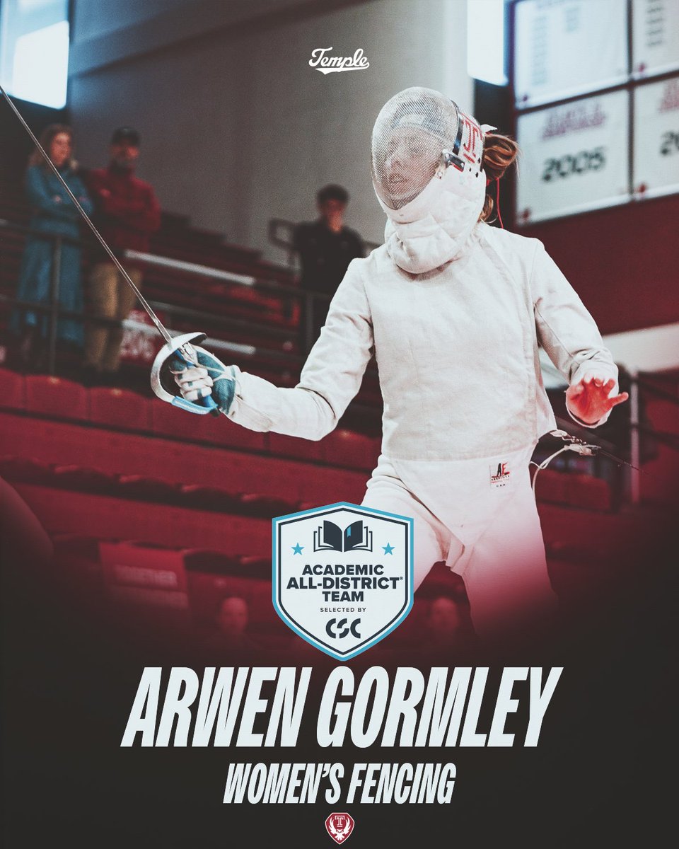 Huge congrats to Arwen Gormley on being named to the <a href="/CollSportsComm/">College Sports Communicators</a> Academic All-District At-Large Team 👏.

#GoOwls #fencing
