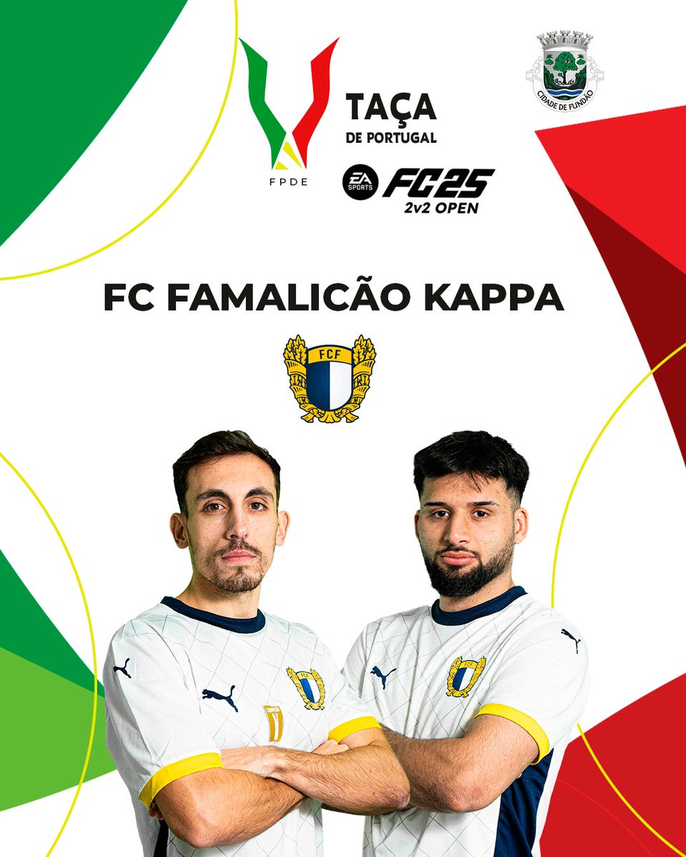 Federação Portuguesa de Esports (@fpdeoficial) on Twitter photo ⚽Taça de Portugal de EA FC25 2v2 2025🏆- Os qualificadores chegaram ao fim‼️
🚨 Nos próximos dias, revelamos as 4 equipas que garantiram lugar nos playoffs, a primeira é...
⚽️ <a href="/famaesports/">FC Famalicão Esports</a> Kappa
🎮João Lourenço - <a href="/rikhard11_/">João Lourenço</a>
🎮João Peres - <a href="/JPeres99/">JPeres99</a>
🗓️ Os playoffs decorrem ⚽Taça de Portugal de EA FC25 2v2 2025🏆- Os qualificadores chegaram ao fim‼️
🚨 Nos próximos dias, revelamos as 4 equipas que garantiram lugar nos playoffs, a primeira é...
⚽️ <a href="/famaesports/">FC Famalicão Esports</a> Kappa
🎮João Lourenço - <a href="/rikhard11_/">João Lourenço</a>
🎮João Peres - <a href="/JPeres99/">JPeres99</a>
🗓️ Os playoffs decorrem