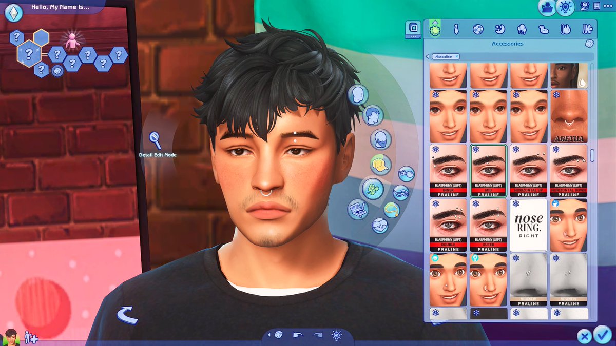 LunarMoonsX's tweet photo. Bro nothing absolutely pisses me off more than when eyebrow piercings do this 😭 If anyone can tell me if there is a way to fix this.. or any alternative piercings like this one I could download, would be appreciated... Its getting on my nerves. #sims4cc https://t.co/dzoB7ytC2j