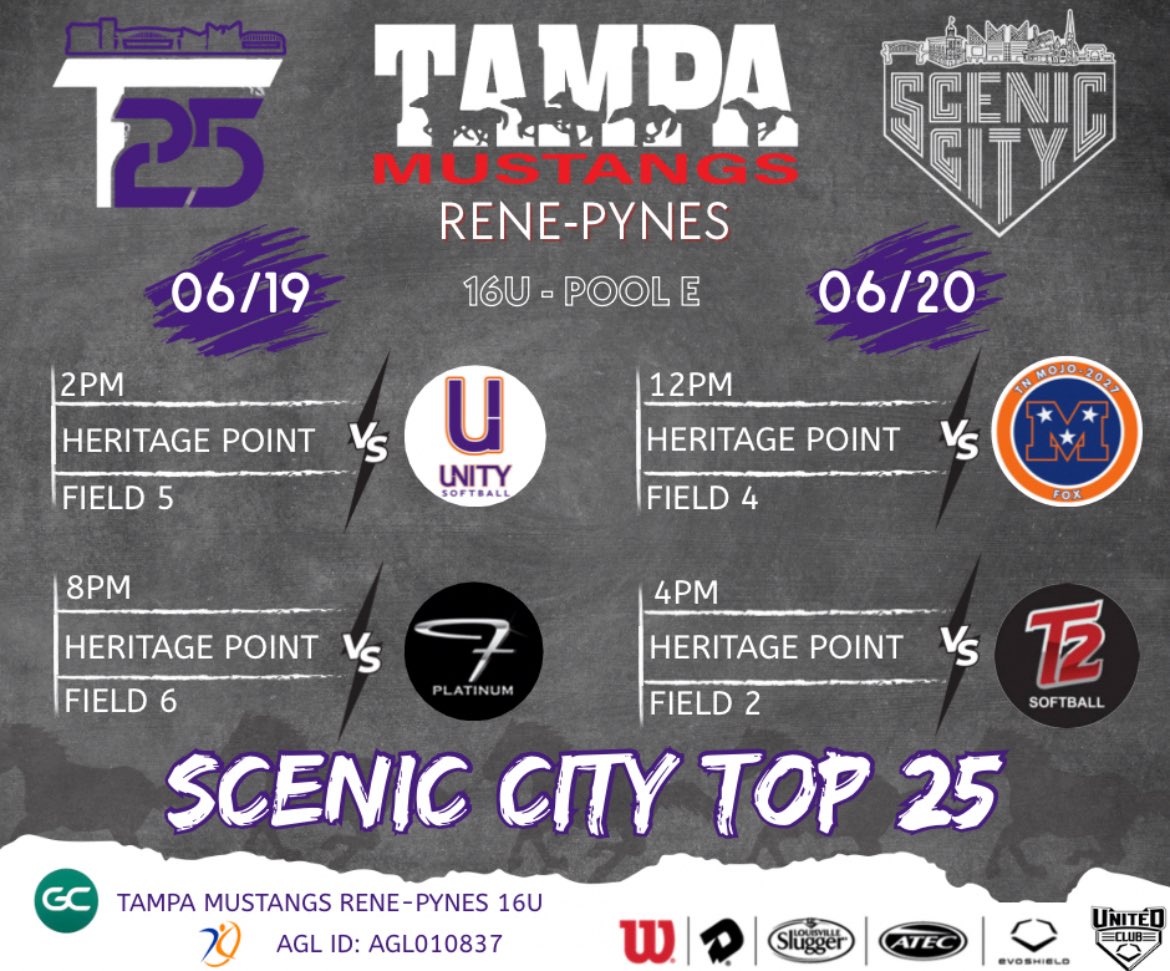 Kamryn_Potts's tweet image. Ready to be back on the field with my girls agin this weekend for the Scenic City Top 25! Here’s our schedule!
@MustangsPynes27 @leobsbl @UGACoachTony @noahbsanders @CoachNealPT @CoachPetikS @coachmegsmith @UACoachMurphy @TCam_FSUSB @CoachMalveaux @rittmanjohn @CoachDot_LU
