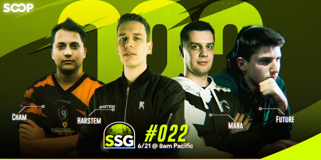 SOOP (@soop_en) on Twitter photo Alright alright alright... SSG #022 coming to SOOP!
📅 Sat June 21st @ 8am PT / 11am ET
⚔️ <a href="/Chamsc2/">ExcerCham</a> | #Harstem | <a href="/Liquid_MaNa/">Grzegorz Komincz</a> | <a href="/FutureofTerran/">Jo</a>
🎙️ <a href="/LaughNgamez/">Silas Ashton</a> & <a href="/FalconPaladin/">FalconPaladin</a>
Only on SOOP
📺sooplive.com/laughngamez Alright alright alright... SSG #022 coming to SOOP!
📅 Sat June 21st @ 8am PT / 11am ET
⚔️ <a href="/Chamsc2/">ExcerCham</a> | #Harstem | <a href="/Liquid_MaNa/">Grzegorz Komincz</a> | <a href="/FutureofTerran/">Jo</a>
🎙️ <a href="/LaughNgamez/">Silas Ashton</a> & <a href="/FalconPaladin/">FalconPaladin</a>
Only on SOOP
📺sooplive.com/laughngamez
