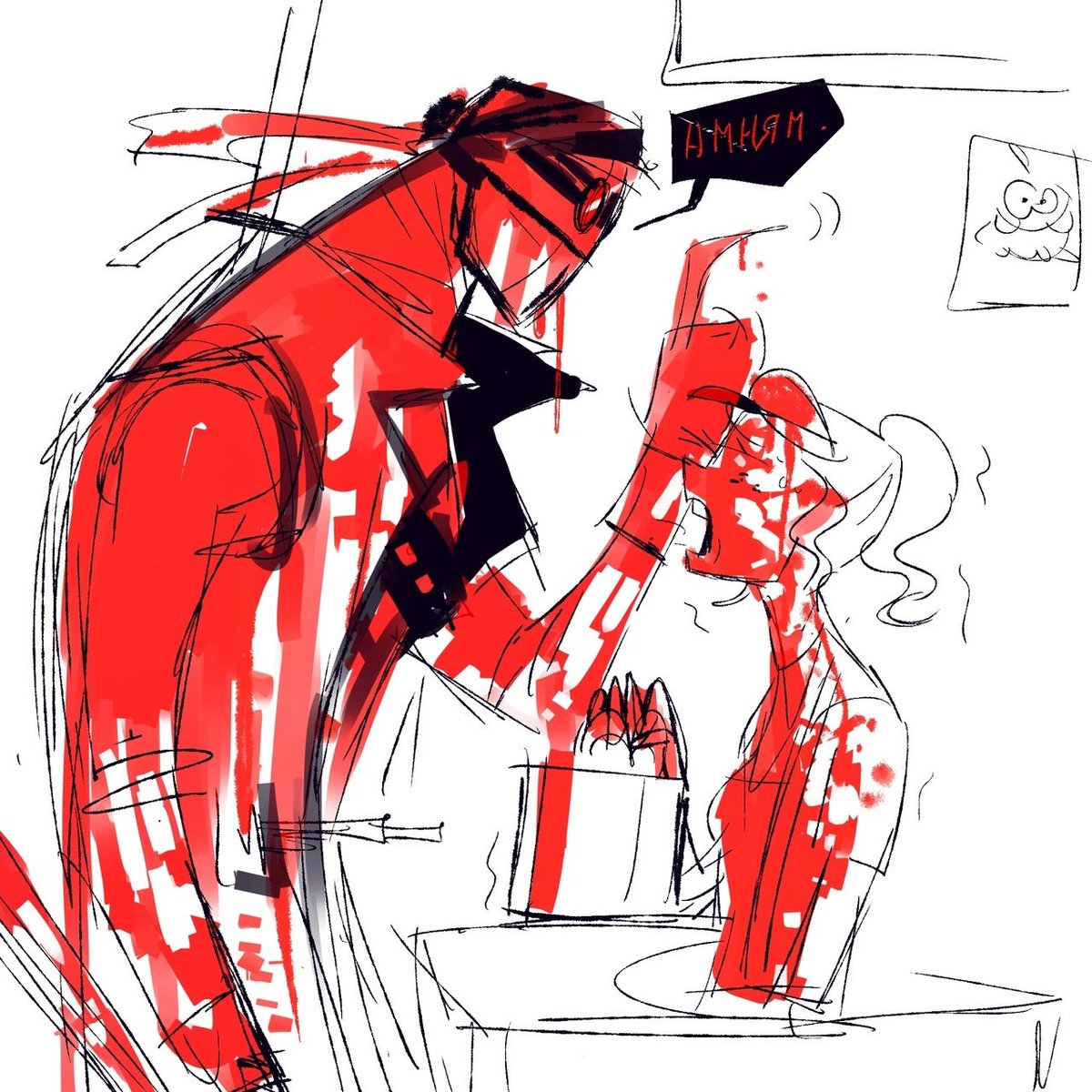 LaeRFoxHaha's tweet image. Student Susie
Actually, ok it was made for fun for one sketch with Hank(pic 4) but...She became a meme among my friends, and then my OC
(1pic: I can't read))
2pic: No more Om- noms for you >:(!
4pic: om-nom.I want om-nom)
#madnesscombat #oc