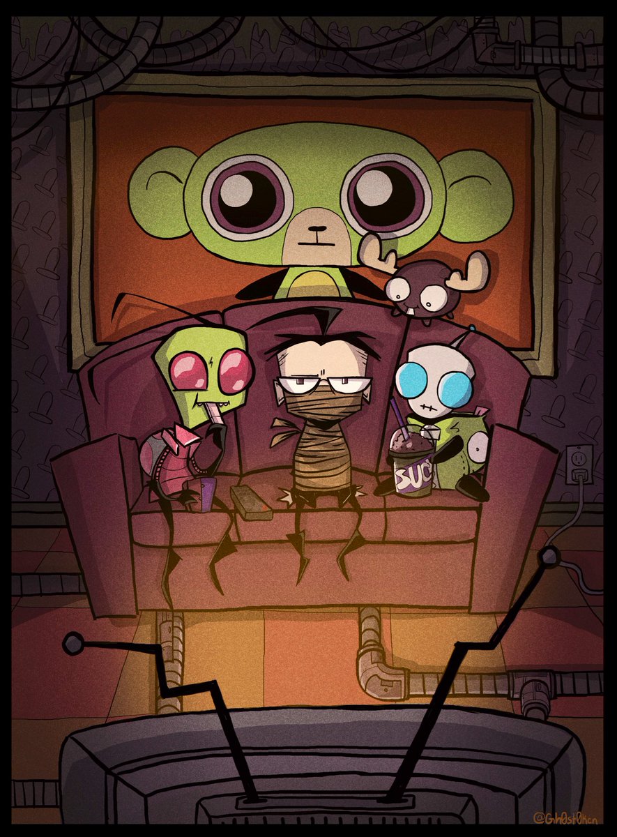 Gh0st0ken's tweet image. Invader Zim art print design I made a while ago! Forgot to post it here👾
This design will be available to nab as a print soon :)

#invaderzim #iz #artcommissions #jthm