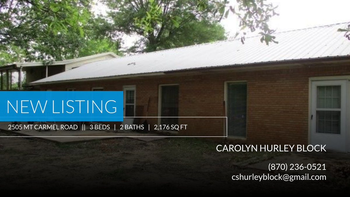 HurleyBlock's tweet image. 📍 New Listing 📍 Take a look at this fantastic new property that just hit the market located at 2505 Mt Carmel Road in Paragould. Reach out here or at (870) 236-0521 for more information homeforsale.at/2505_MT_CARMEL…
