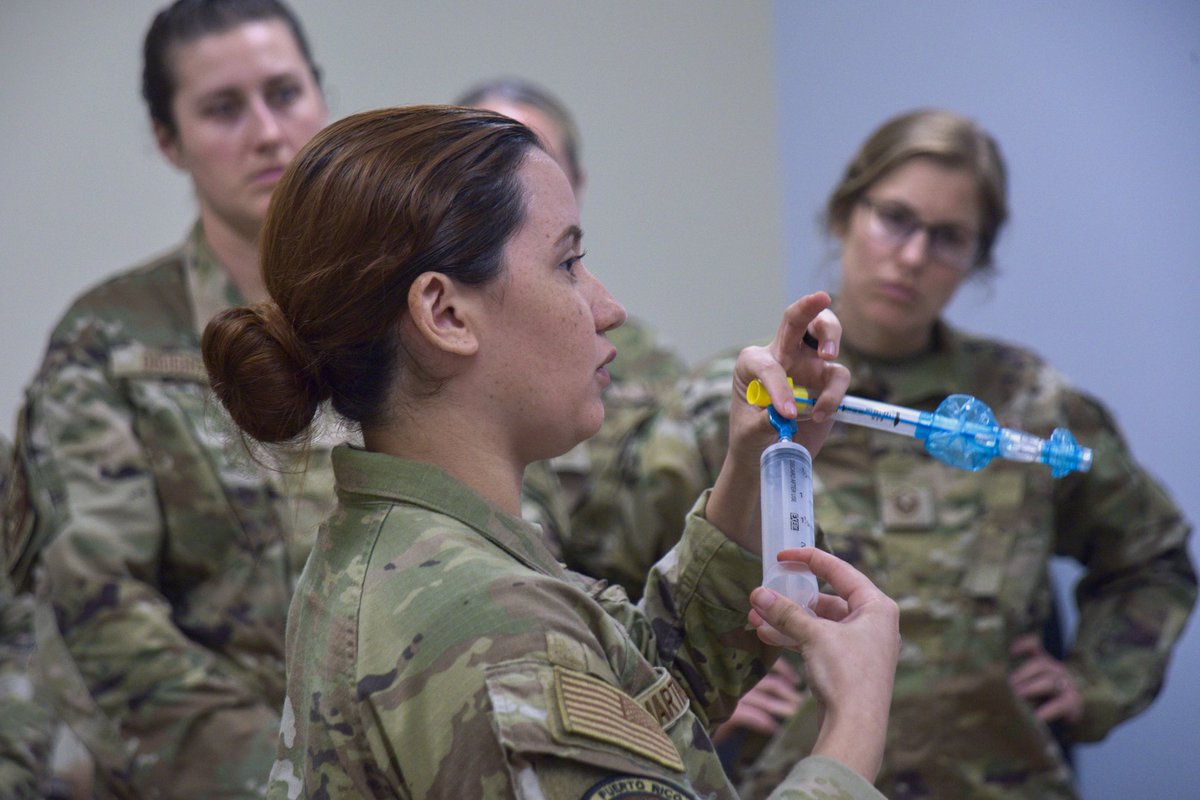 #Airmen with the 156th Medical Group &amp; the 101st Medical Group, recently collaborated in training where medical staff enhanced their skills in resuscitation methods, airway management, medication administration, IV insertion &amp; team synchronization for emergency scenario response.