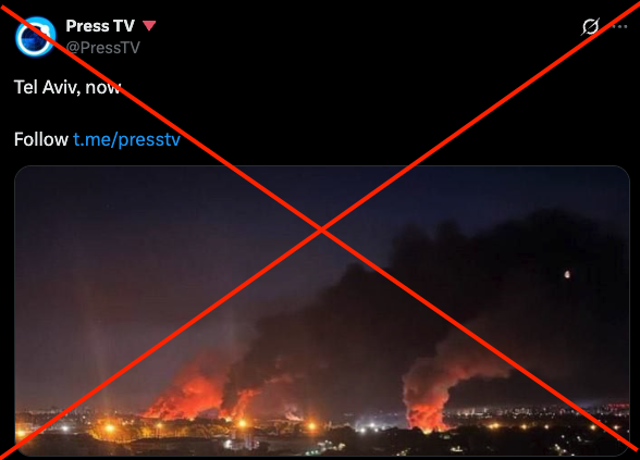factnameh's tweet photo. این عکس که پرس‌تی‌وی و بسیاری از حساب‌های کاربری با عنوان «تل‌آویو، الان» منتشر کرده‌اند، ��رتباطی با اسرائیل و حملات ایران ندارد. عکس مربوط به آتش‌سوزی اخیر بر اثر حملات روسیه در «اوکراین» است. 
https://t.co/Gydj6FC0GX https://t.co/yBXSrCCJAb