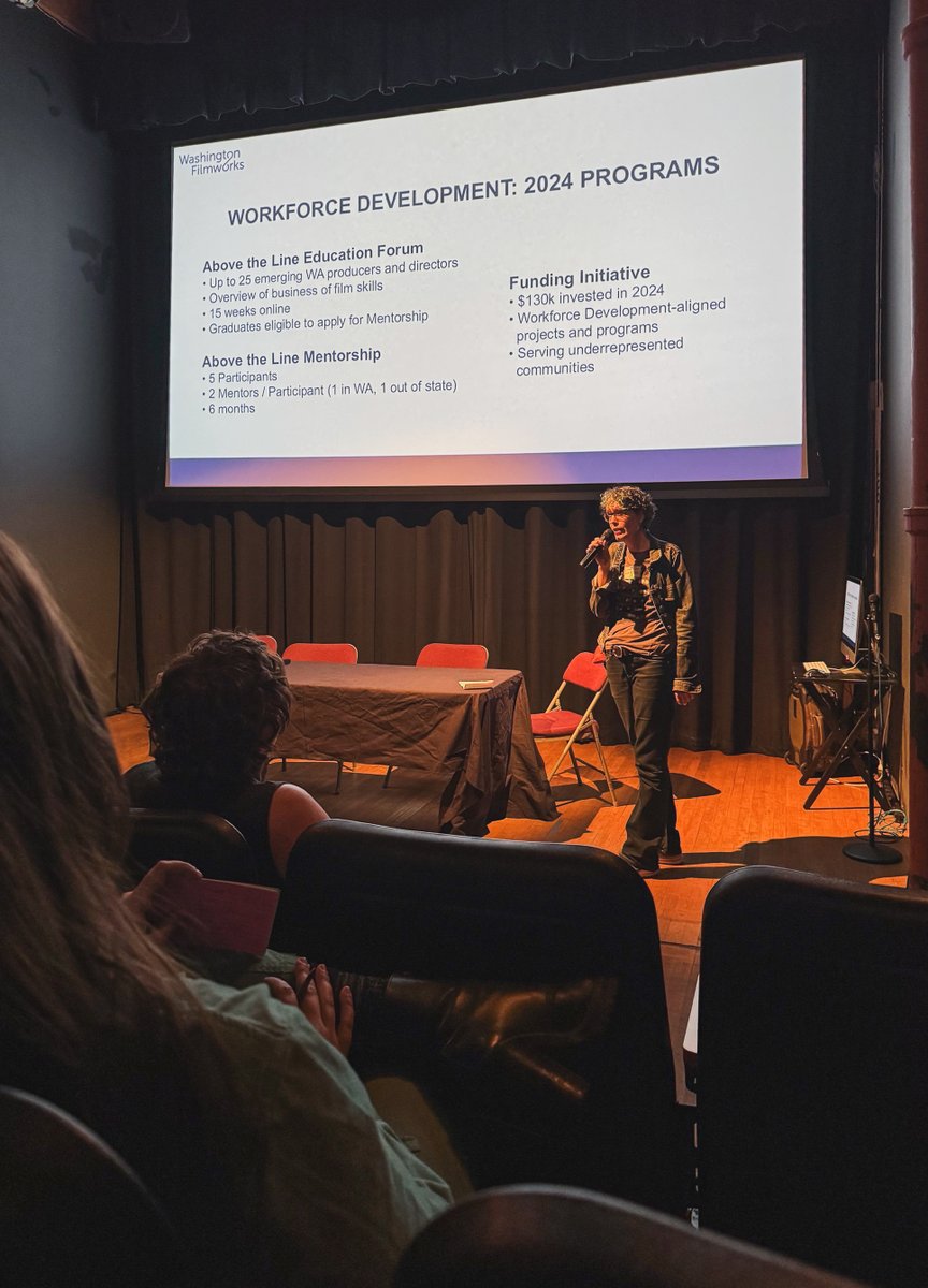 📸 Washington Filmworks Chief of Staff Julie Daman spoke to filmmakers attending Seattle Documentary Association's Craft &amp; Collaboration event this weekend, sharing about the work we do and our programs for local filmmakers!