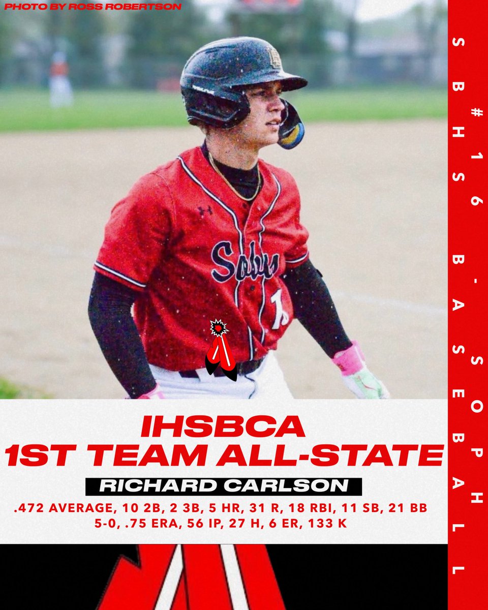 Congratulations to #16 Richard Carlson on earning 1st-Team All-State from the Illinois High School Baseball Coaches Association!
