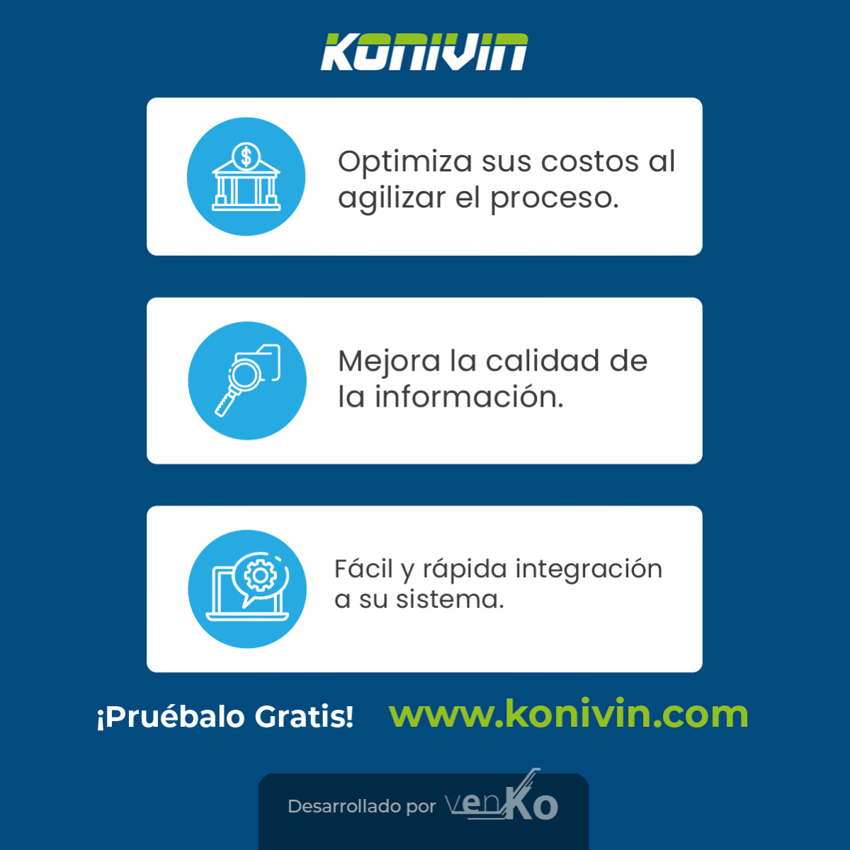 venkosas's tweet photo. ¿Tu equipo gasta demasiado tiempo para aprobar créditos o verificar datos? Regístrate en https://t.co/a49L7Bsukf y descubre el poder de la automatización para mejorar la toma de decisiones en tu negocio.

#Konivin #Negocios #AutomatizaciónFácil #Empresarial #mipyme https://t.co/qvD1IExbAb