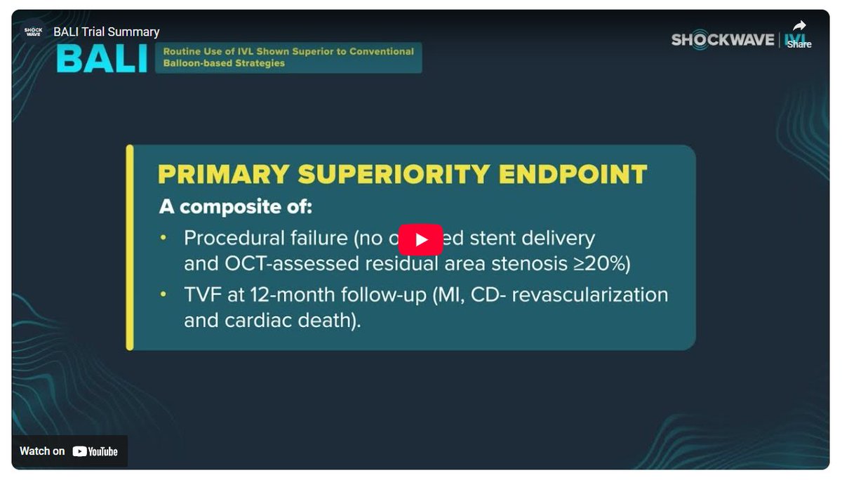New randomized data shows that #ShockwaveIVL is superior to conventional balloon-based lesion preparation strategies. Visit our blog to learn more about the BALI study: shockwavemedical.com/education/bali… 

US Rx only. ISI bit.ly/3iEq7fC