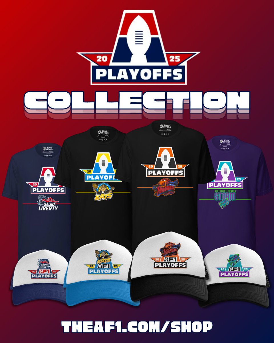 The official merch of the 2025 Playoffs is here!

Get your team's swag NOW - 🛒 theaf1.com/shop 

#AF1Playoffs