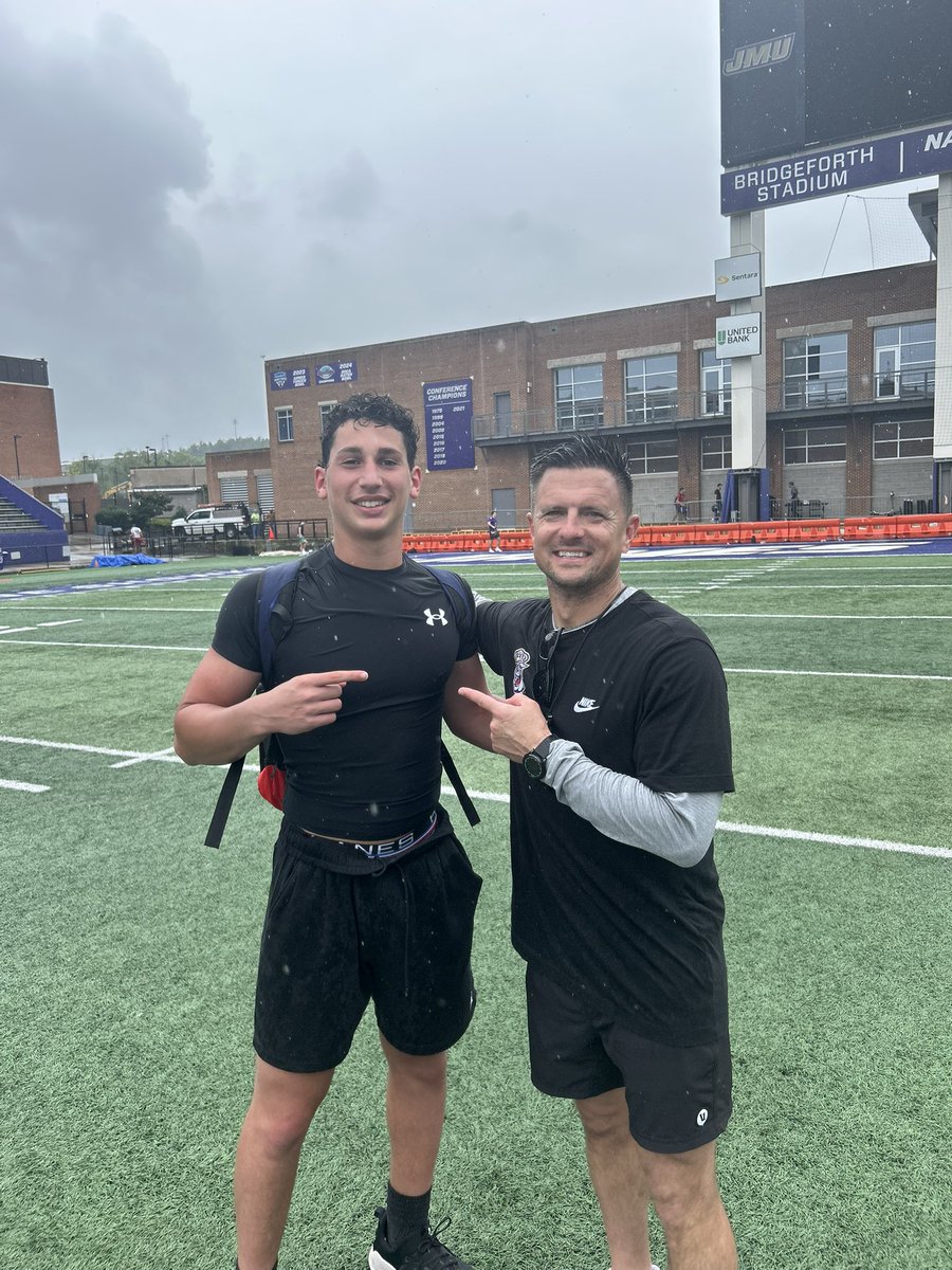 Great time at down at JMU today #Compete <a href="/CoachPlungasJMU/">Dave Plungas</a> <a href="/CoachBobChesney/">Robert Chesney</a>