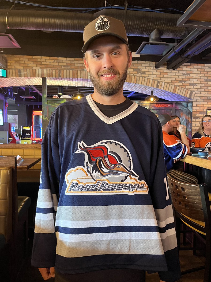 OilersNation's tweet photo. If you’re a fan of unicorn jerseys, you’ll appreciate this one.

An Edmonton Road Runners jersey with featuring Raffi Torres! https://t.co/JDnZ9d0AbV