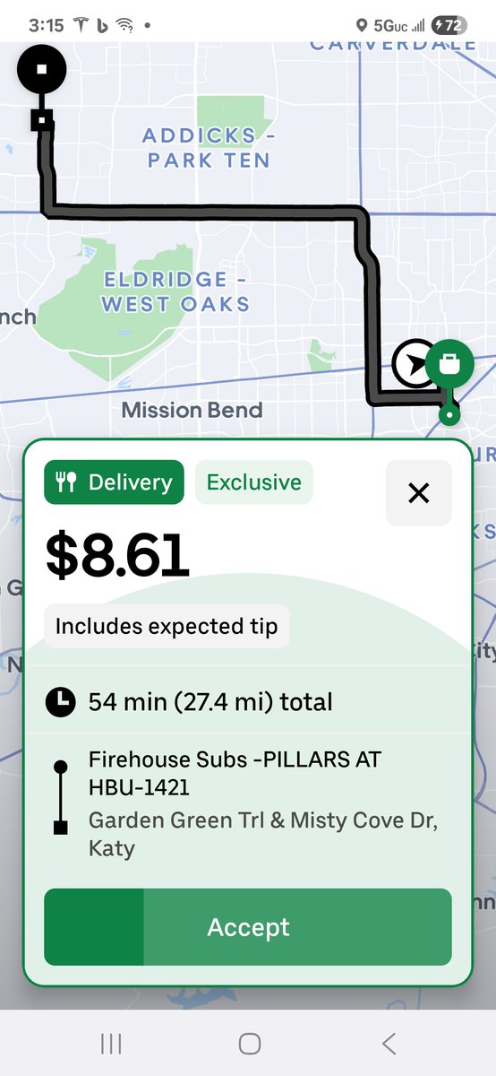 RideHTown's tweet photo. This was a Father’s Day Special from Uber:
54 minutes • 27.4 miles • $8.61
If you’ve ever wondered what “independent contractor” really means… now you know.
#UberDriver #GigLife #Houston #FathersDay #FirehouseSubs #DoBetterUber https://t.co/jLcs5uXP19