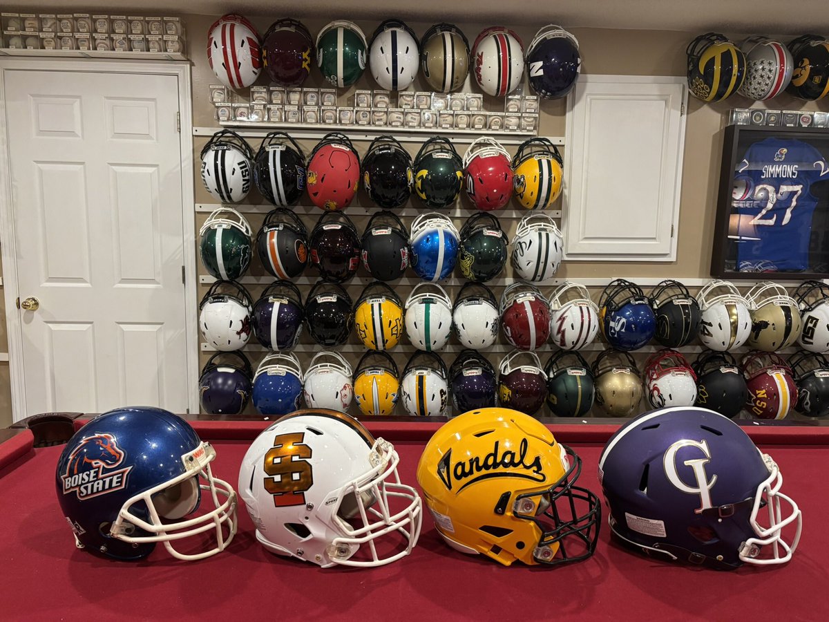 Jerry Quickel (@jerryquickel) on Twitter photo State of Helmets #27. Idaho has 4 schools playing College Football! <a href="/BroncoSportsFB/">Boise State Football</a> from <a href="/FBSFootball/">College Football</a> <a href="/VandalFootball/">Idaho Football</a> and <a href="/ISUBengals/">Idaho State Athletics</a> fron <a href="/FCSNationRadio1/">FCS Nation Radio</a> <a href="/NCAA_FCS/">NCAA FCS Football</a> and <a href="/YotesFootball/">College of Idaho Football</a> <a href="/yotesequipment/">College of Idaho Equipment</a> from <a href="/NAIAFBALL/">NAIAFBALL</a> ! Great lids but I wish the Boise State was updated! State of Helmets #27. Idaho has 4 schools playing College Football! <a href="/BroncoSportsFB/">Boise State Football</a> from <a href="/FBSFootball/">College Football</a> <a href="/VandalFootball/">Idaho Football</a> and <a href="/ISUBengals/">Idaho State Athletics</a> fron <a href="/FCSNationRadio1/">FCS Nation Radio</a> <a href="/NCAA_FCS/">NCAA FCS Football</a> and <a href="/YotesFootball/">College of Idaho Football</a> <a href="/yotesequipment/">College of Idaho Equipment</a> from <a href="/NAIAFBALL/">NAIAFBALL</a> ! Great lids but I wish the Boise State was updated!