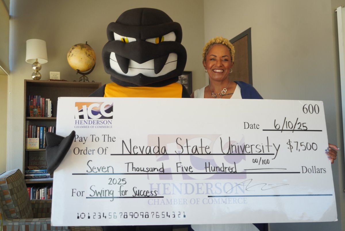 Nevada State University (@nevadastateu) on Twitter photo Thank you to <a href="/HCC_Nevada/">Henderson Chamber of Commerce</a> for your continued support of Nevada State. This year’s Swing for Success golf tournament raised $7,500 for scholarships benefiting our first-generation students. We appreciate your partnership and the impact you make in our community! Thank you to <a href="/HCC_Nevada/">Henderson Chamber of Commerce</a> for your continued support of Nevada State. This year’s Swing for Success golf tournament raised $7,500 for scholarships benefiting our first-generation students. We appreciate your partnership and the impact you make in our community!