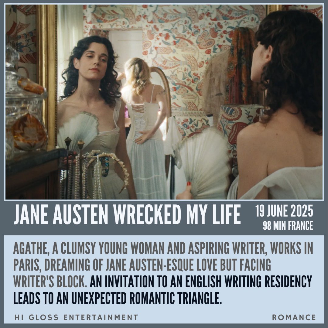 Agathe, young woman and aspiring writer, works in Paris, dreaming of Jane Austen-esque love but facing writer's block. An invitation to an English writing residency leads to an unexpected romantic triangle.
filmq.com.au/movie/jane-aus…

#filmQ #JaneAustenWreckedMyLife <a href="/HiGlossEnt/">Hi Gloss Entertainment</a>