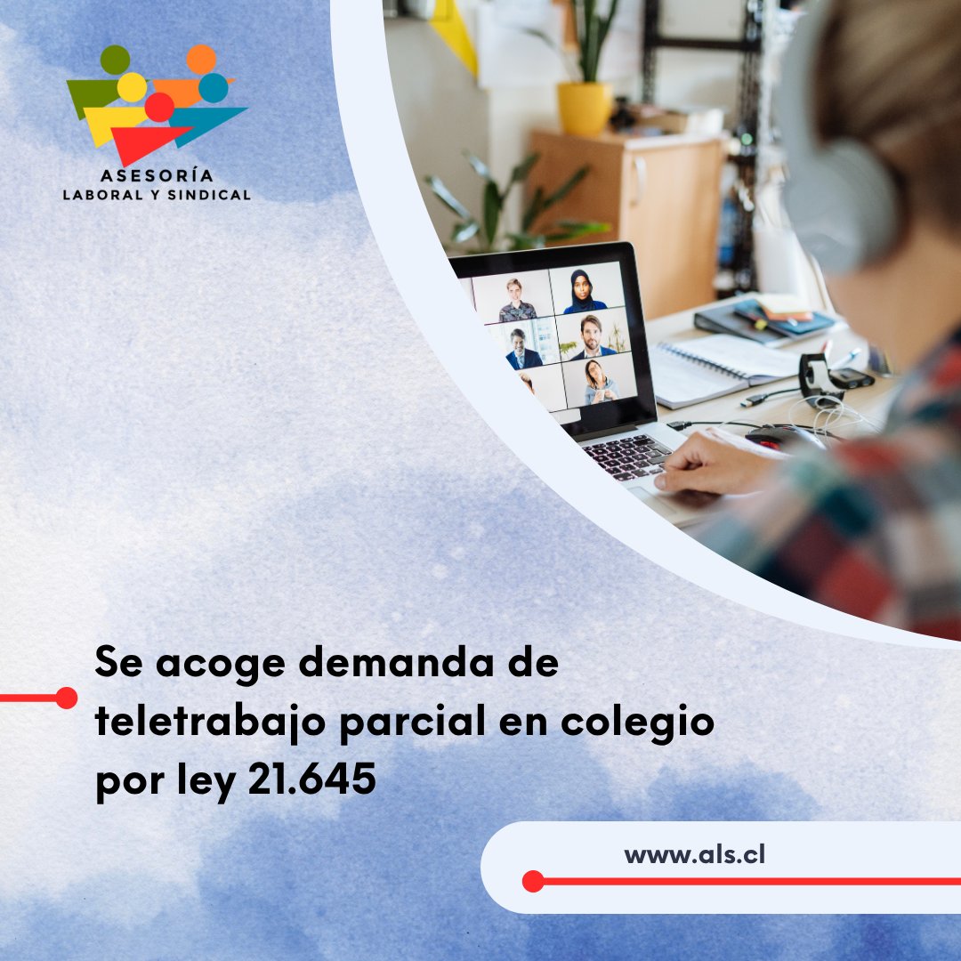 🚀 ¡Buenas noticias! Corte acoge solicitud de jornada parcial 📢 La Ley 21.645 ahora permite el teletrabajo parcial en colegios, dando más flexibilidad a docentes y funcionarios. 
👇
#Teletrabajo #Educación #FlexibilidadLaboral #Docentes
als.cl/2025/06/16/ley…