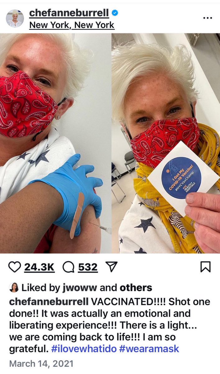 LiberalsLeaving's tweet image. So sorry to hear the news of Anne Burrell passing, especially at such a young age. If only she wasn't foolish enough to get the Fauci Ouchi "safe and effective" covid jab. She will be missed. #RIP #AnneBurrell