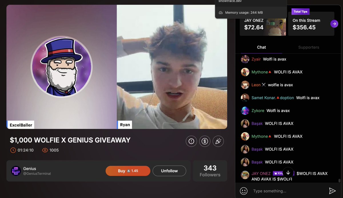 ΞxcelBaller (@excelballer) on Twitter photo $WOLFI is $AVAX
1,000 Viewers in <a href="/TheArenaApp/">The Arena ⚔️</a> stream has to be a record
Everyone walked away with some $WOLFI for the culture 🔺 $WOLFI is $AVAX
1,000 Viewers in <a href="/TheArenaApp/">The Arena ⚔️</a> stream has to be a record
Everyone walked away with some $WOLFI for the culture 🔺