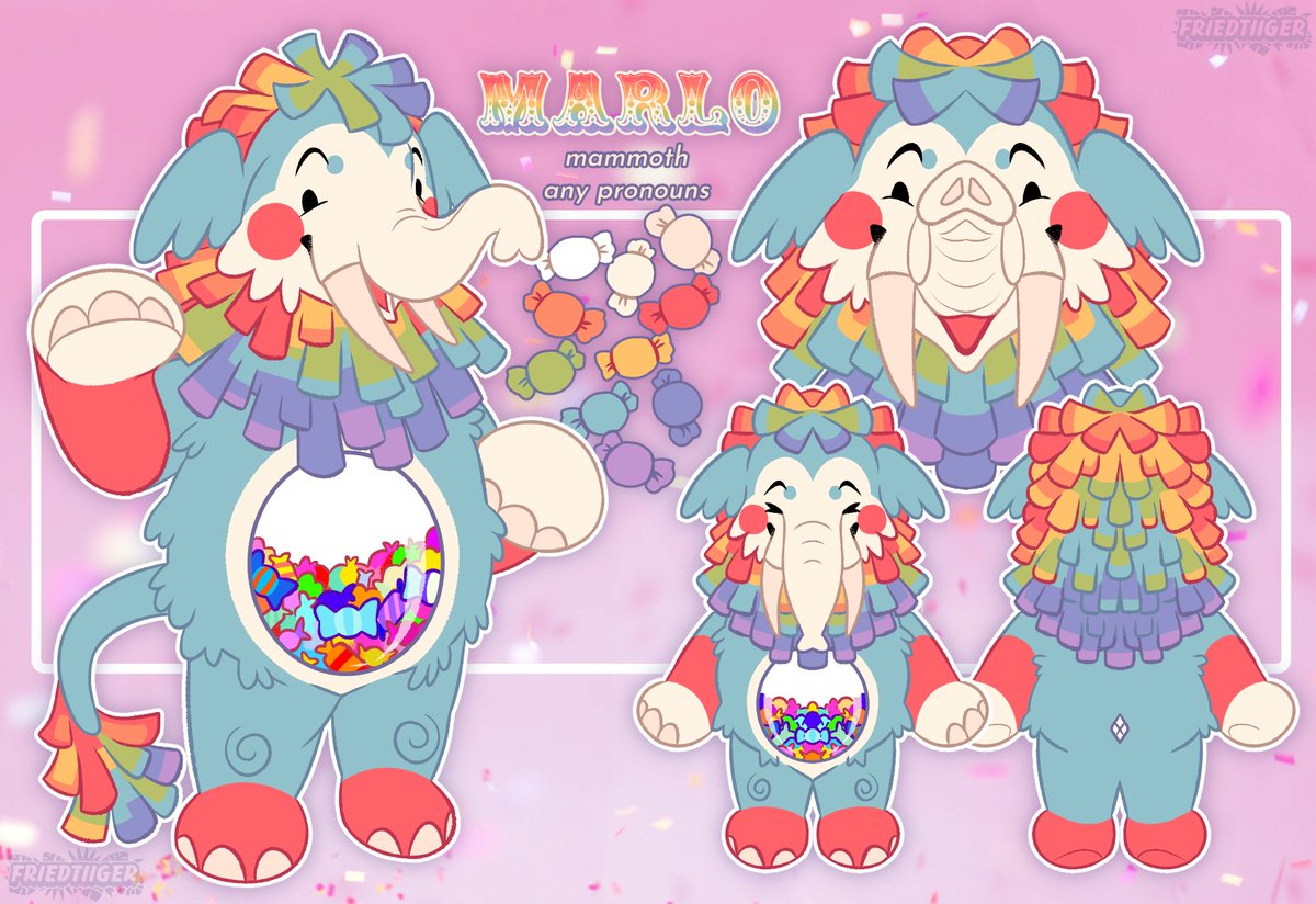 Finished reference sheet for a client on discord! LOVED doing this one ^-^
🎈🍬🪅