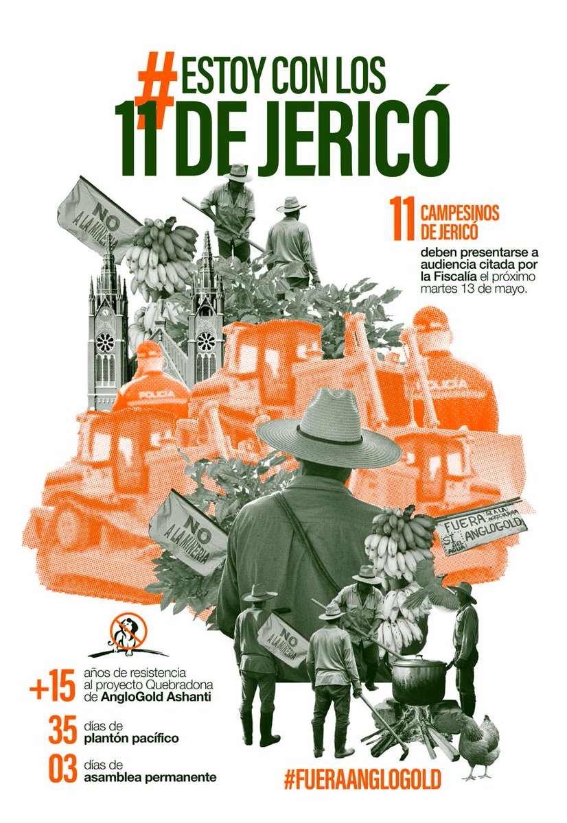 No es un delito defender el medio ambiente. #EstoyConlos11deJericó 
Amanera de aclaración sobre las injustas judicializaciones a líderes campesinos en Jericó, decimos que estos líderes de juntas comunales, acueductos veredales y comités cafeteros, enfrentan ante la justicia