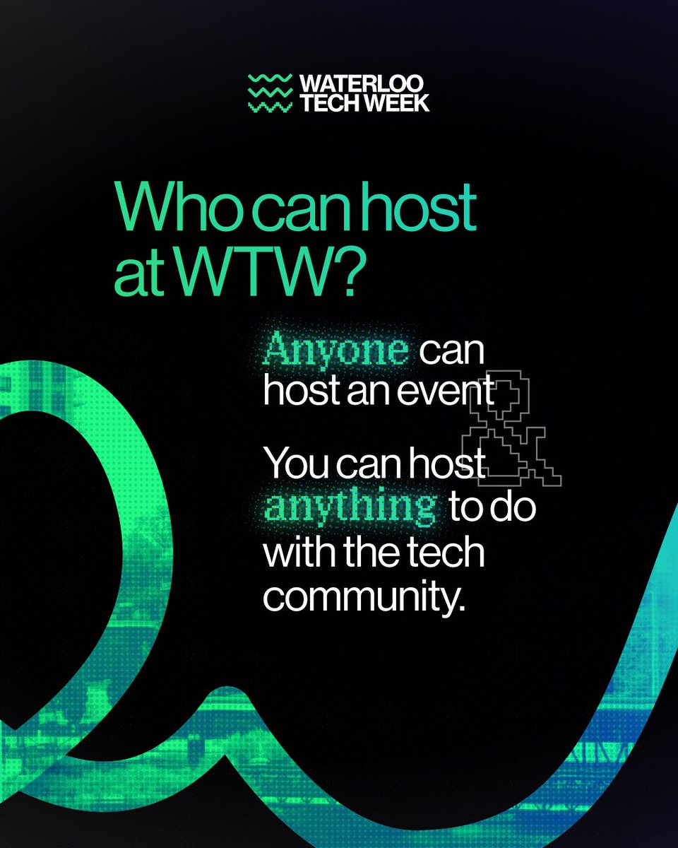 wlootechweek's tweet image. ☄️ Anyone can host an event, and you can host anything.
Visit waterlootechweek.ca for more information.
#waterlootechweek #techevents