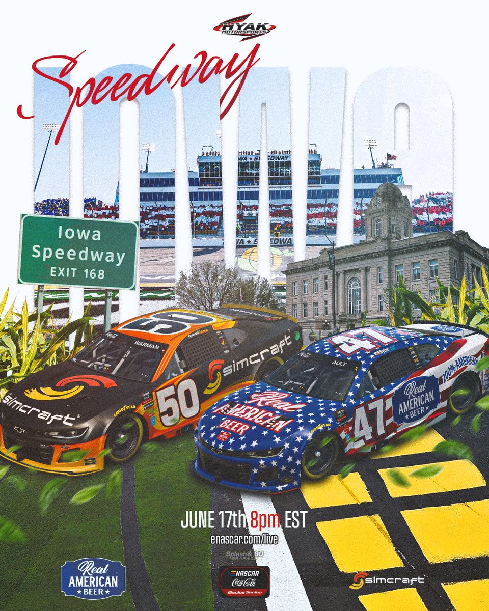 🚨 Tune In Alert! 🚨 #eNASCAR is back in action tonight at 8pm EST. Cheer on our two drivers as they take on Iowa Speedway! <a href="/dylanault42/">Dylan Ault</a> @quinnywinny84 <a href="/realamerbeer/">Real American Beer</a> 

Watch here ➡️ bit.ly/3y9VmHd