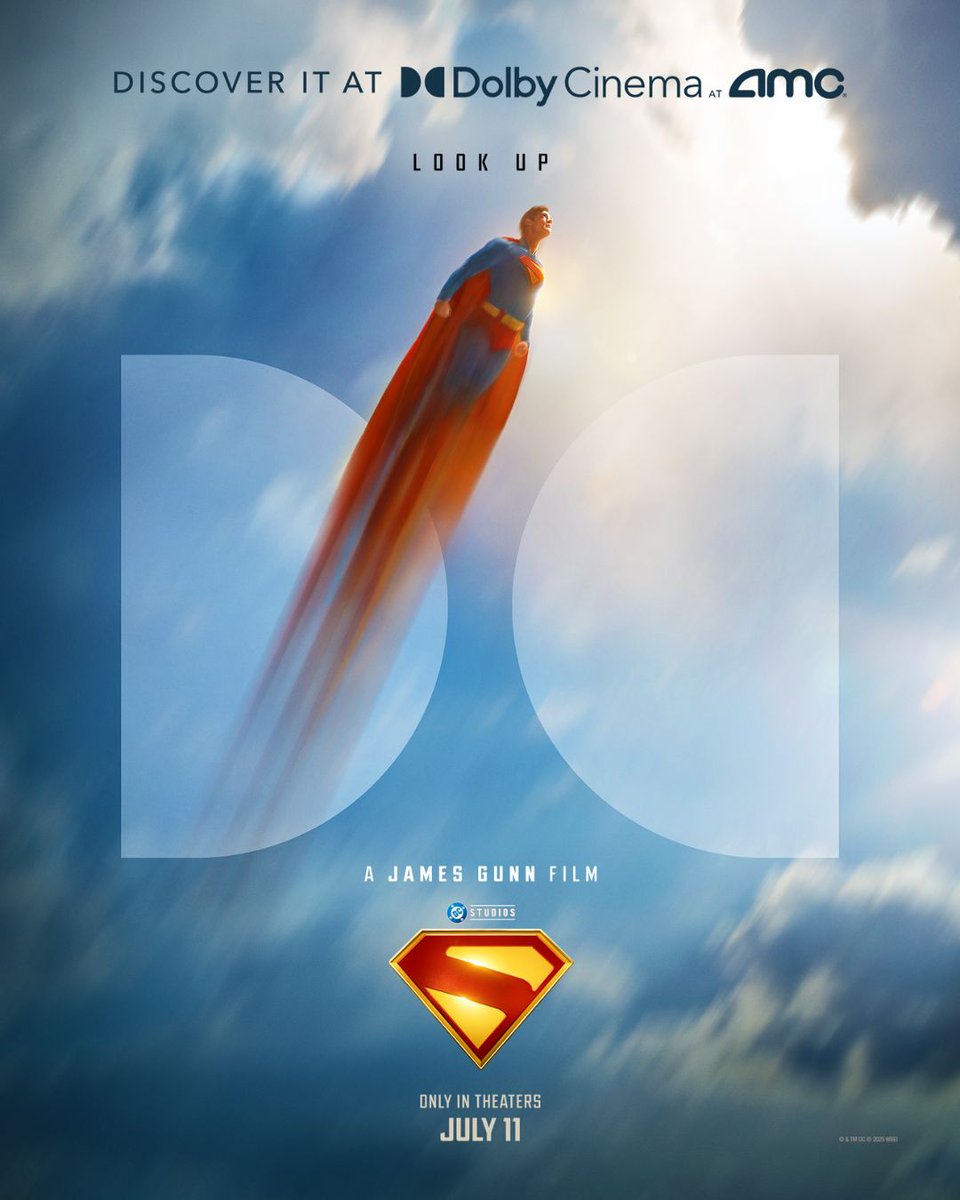 💙 Soar with him. 💫 #Superman - in #DolbyCinema at #AMCTheatres 7/11. amc.film/4doaVhs ❤️
