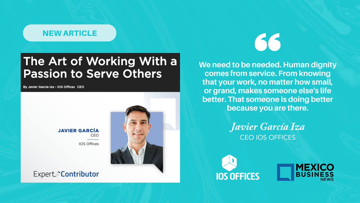 Talent Network (@talentrepublic_) on Twitter photo "El verdadero éxito es servir a los demás."
En su artículo para Mexico Business News, Javier García iza comparte cómo en <a href="/iosoffices/">IOS OFFICES</a> han construido una cultura con propósito, centrada en las personas. Leelo aquí: goo.su/YLCDa "El verdadero éxito es servir a los demás."
En su artículo para Mexico Business News, Javier García iza comparte cómo en <a href="/iosoffices/">IOS OFFICES</a> han construido una cultura con propósito, centrada en las personas. Leelo aquí: goo.su/YLCDa