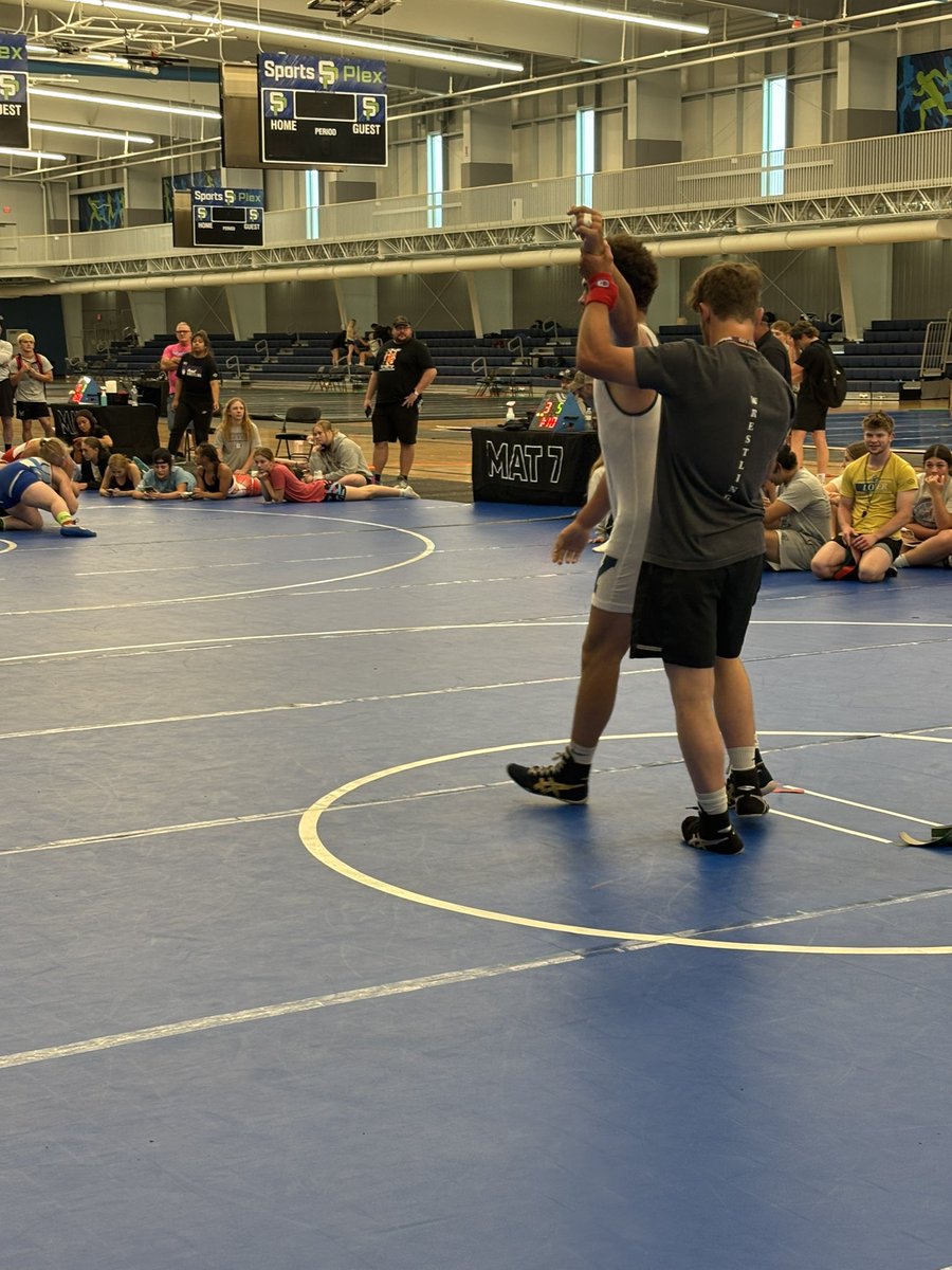 York was well represented at the camp All-Star Dual. Colt Eimermann, Devin Nuttelman, &amp; Emmitt Dirks were all selected. Emmitt came out with a win! 
Boys will finished up camp tomorrow with our final 2 duals in the Gold bracket. Been a great couple days for this team! #yorkdukes