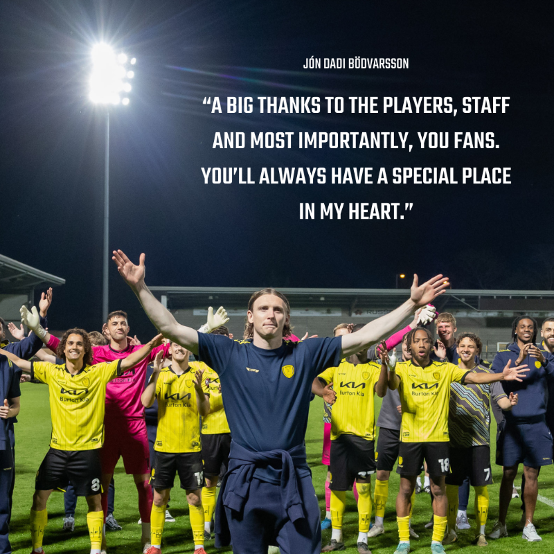 burtonalbionfc's tweet photo. Jón Dadi Bödvarsson will leave Burton Albion upon the expiry of his contract this month.

The 33-year-old, who scored five goals in 13 games for the Brewers, has decided to return to Iceland.

We wish Jón and his family the very best for the future.