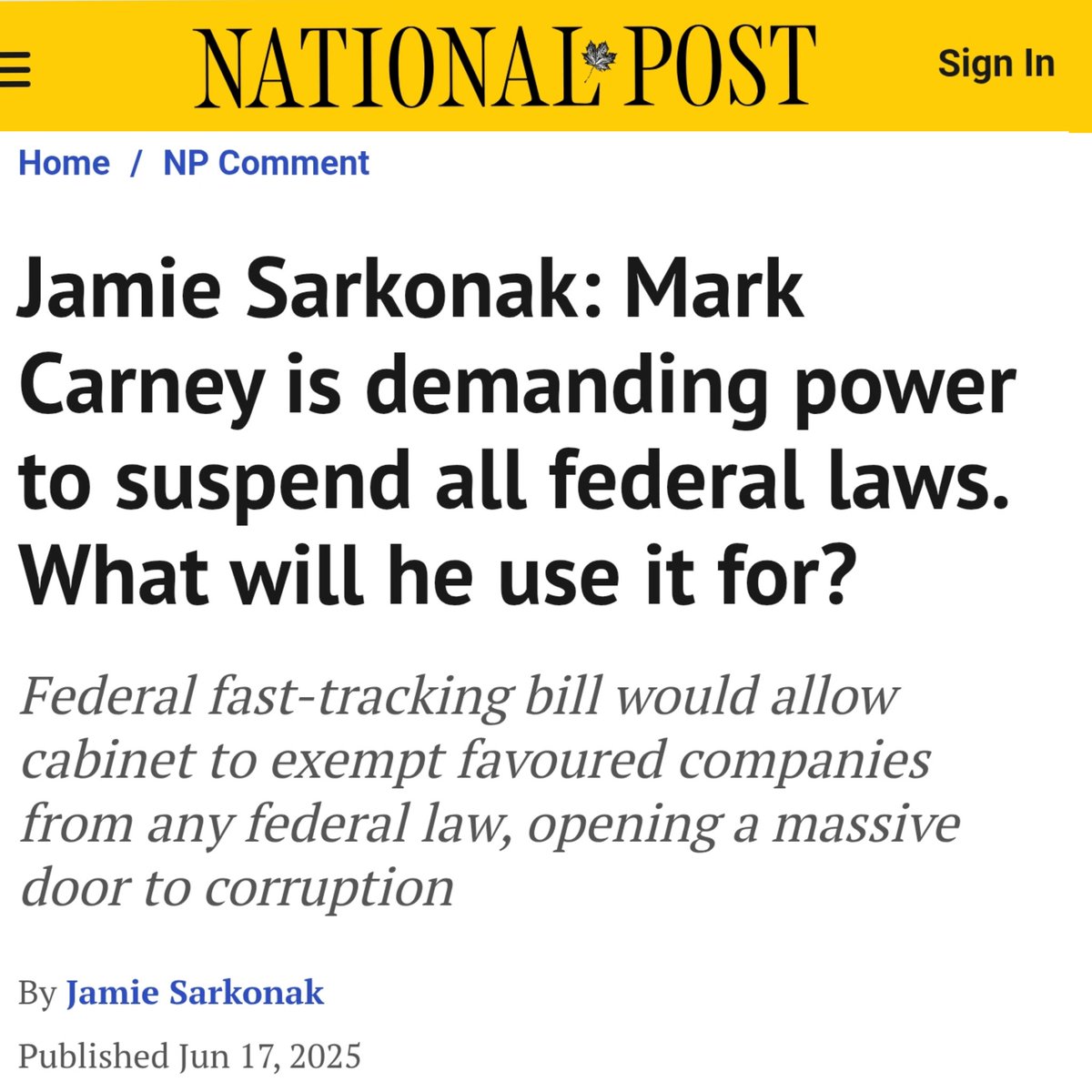 Good.

The Liberal Government should be able to suspend federal laws anytime they want.

It's not like they'd ever attack peaceful protestors by beating them in the streets, spraying them with tear gas, or trampling them with horses or anything.